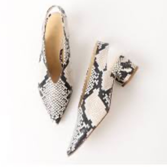Snake Print Sling Back Shoes - Picture 1 of 11